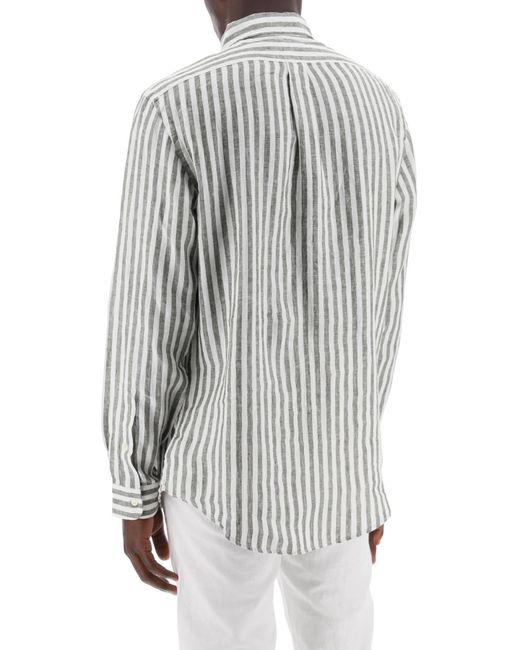 Polo Ralph Lauren White Striped Custom Fit Shirt