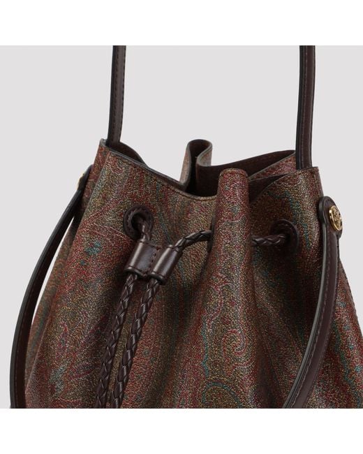Etro Brown Small Arnica Bucket Bag
