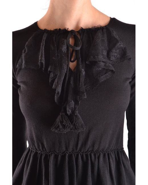 RED Valentino Black Tshirt Long Sleeves R.e.d.