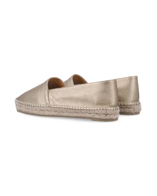 Castaner White Flache Schuhe golden