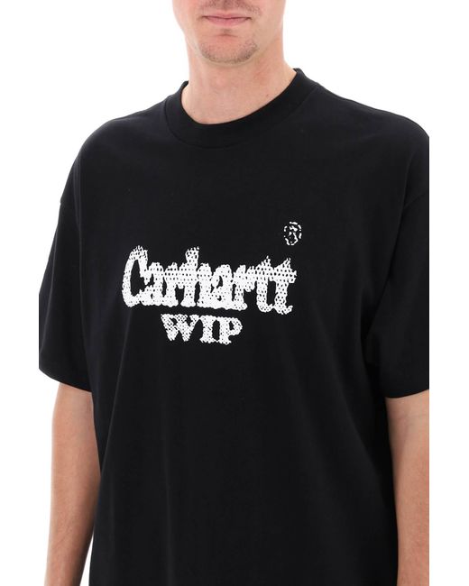 Carhartt Spree Halftone Bedrukt T -shirt in het Black voor heren