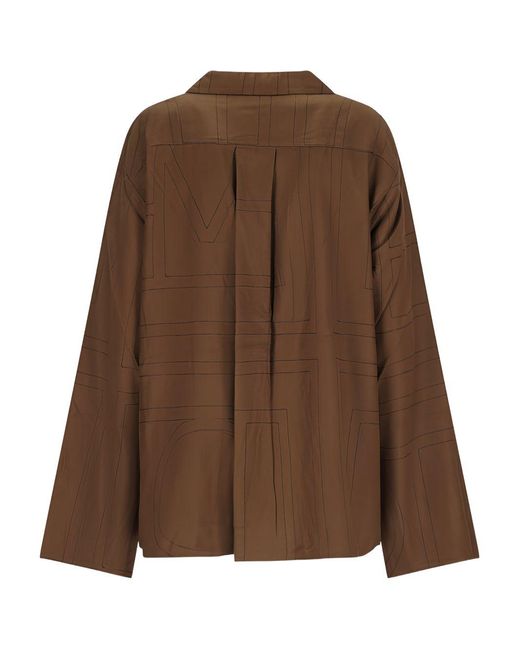 Totême Flanel Pyjamatop in het Brown