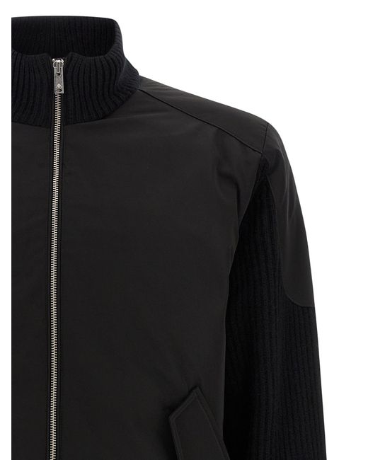 Moose Knuckles 'Magnus Knit Hybrid' Bomber Jacket in Black für Herren