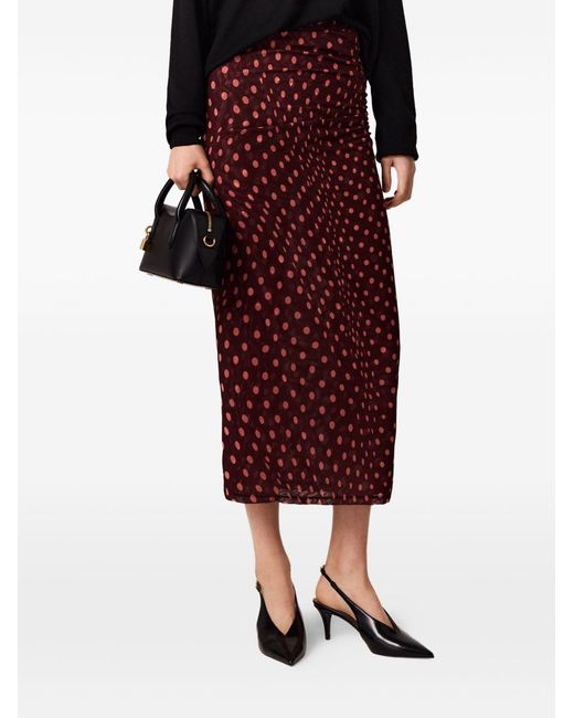 Stella McCartney Red Polka Dot Long Skirt