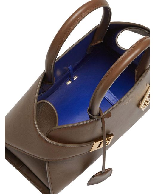 Petit Sac À Main Hug En Cuir Ferragamo en coloris Brown