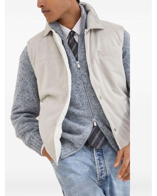 Brunello Cucinelli Leer Neer in het Gray
