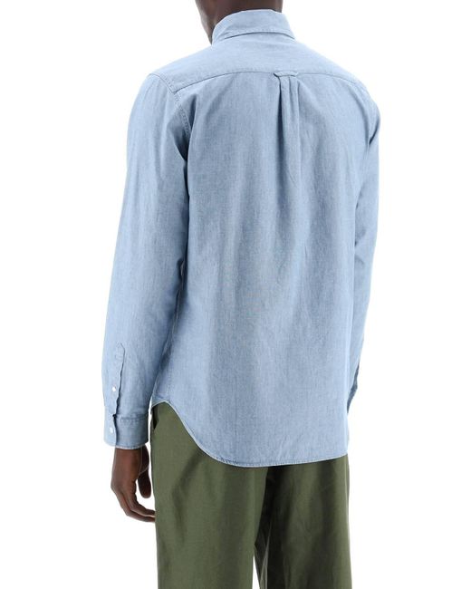 "Camisa de algodón de algodón de zorro" Maison Kitsuné de color Blue