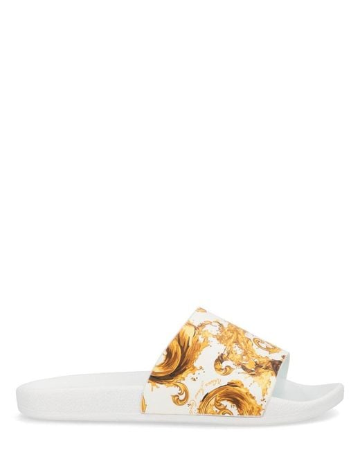 Versace Jeans Couture Metallic Polyurethane Flat