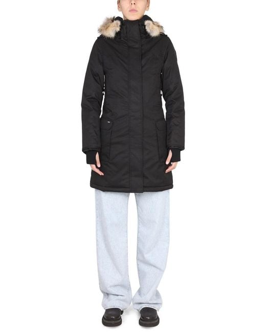 Nobis Black Hooded Parka Coat