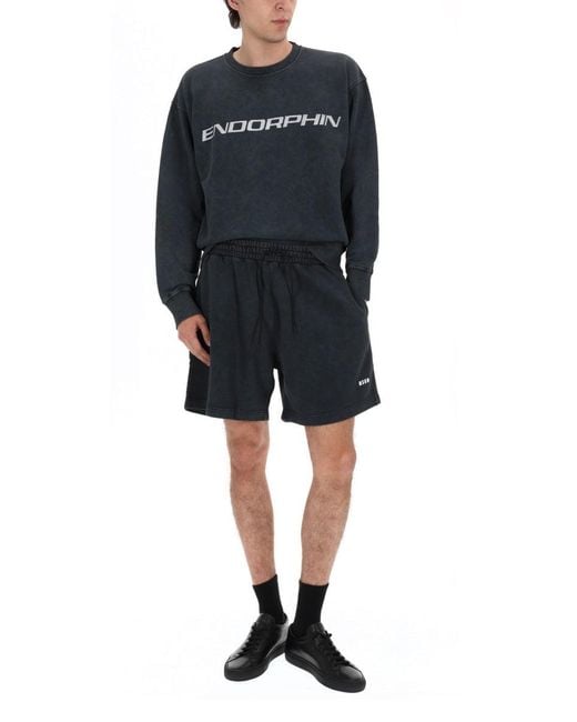MSGM Black Cotton Shorts