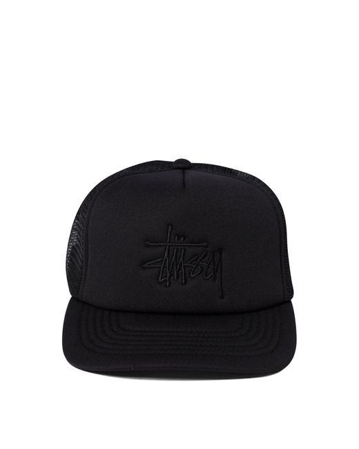 Stussy Black Big Basic Hats for men