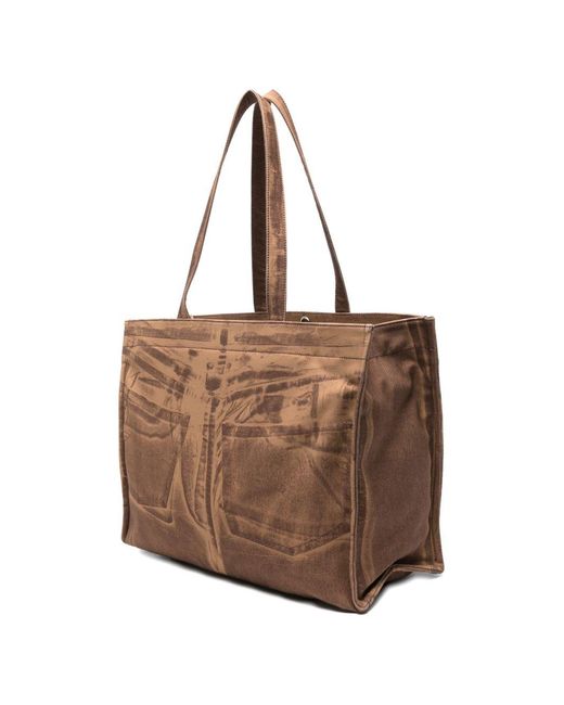 Acne Brown Logo Tote Bag
