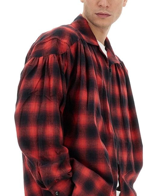 A.I.E. Red Plaid Shirt for men