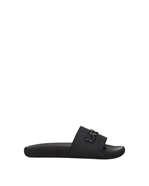 Lanvin Versierde Logo Slippers in het Black