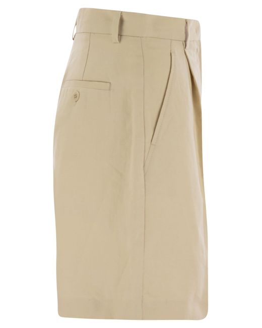 Weekend by Maxmara Natural Ecuba Cotton And Linen Bermuda Shorts