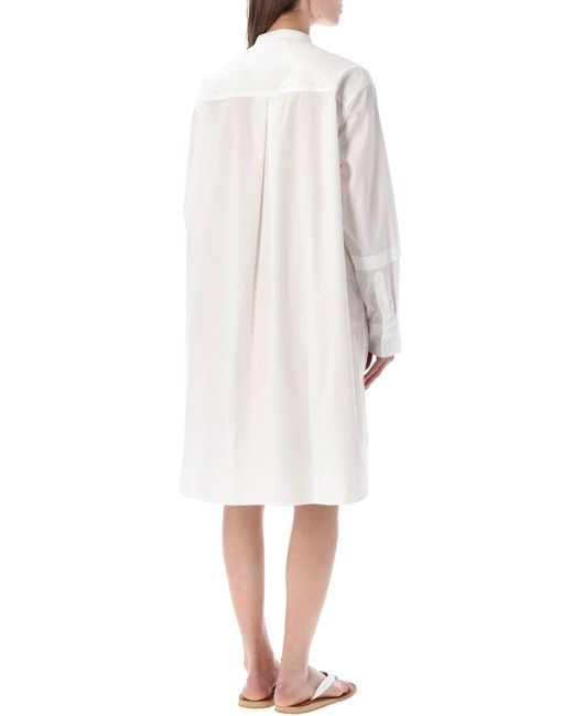 Studio Nicholson White Essential Cotton Mini Dress For