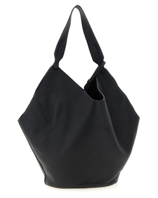 Khaite Black 'Lotus Medium' Shopping Bag