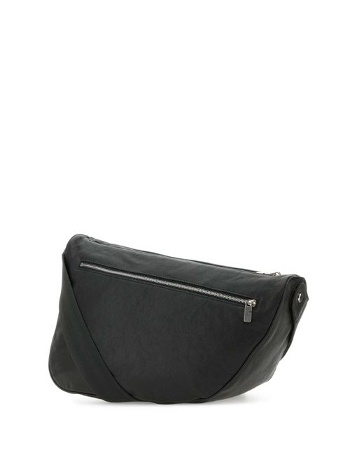 Burberry Black Slate Leather Large Shield Crossbody Bag for men