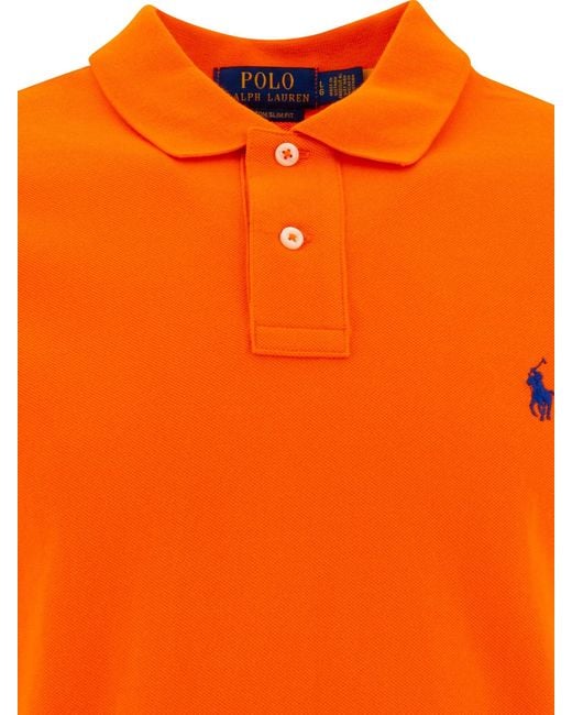Polo Ralph Lauren Orange Pique Polo Shirt for men