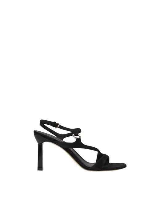 Ferragamo Black Jille Sandals Suede