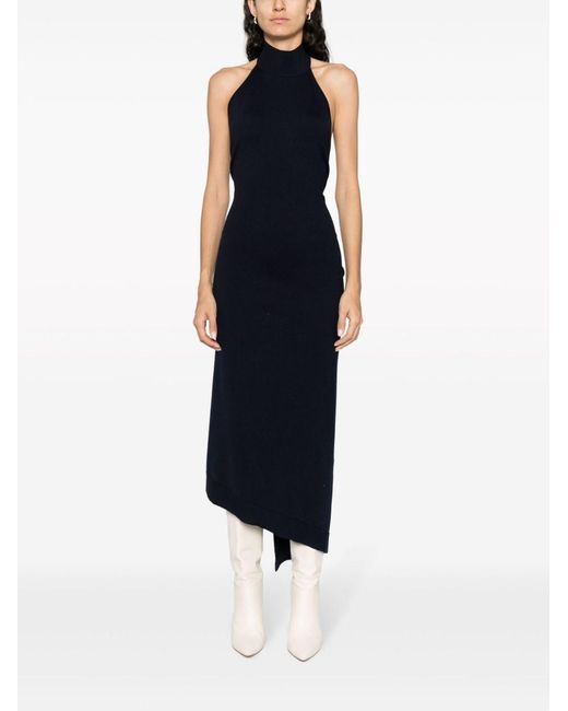 Fendi Blue Wool Midi Dress