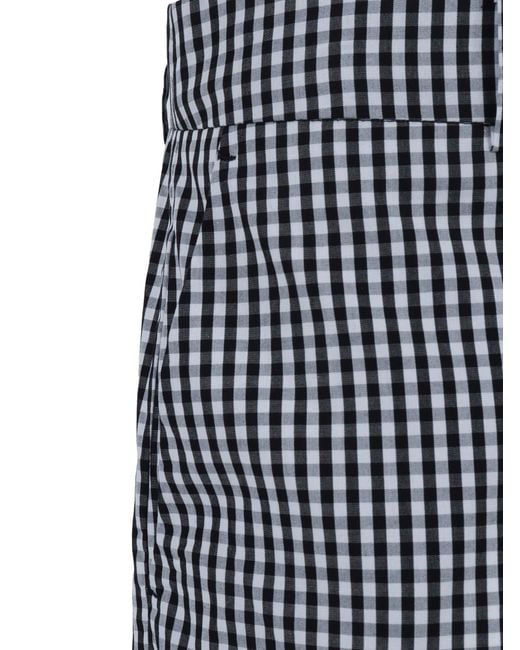 Michael Kors Gingham Platte Voorkant Kort in het Blue