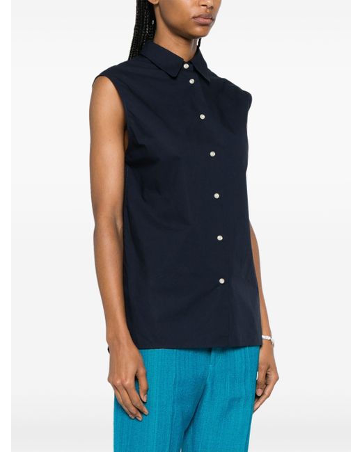 Officine Generale Popeline Blouse Van Biologisch Katoen in het Blue