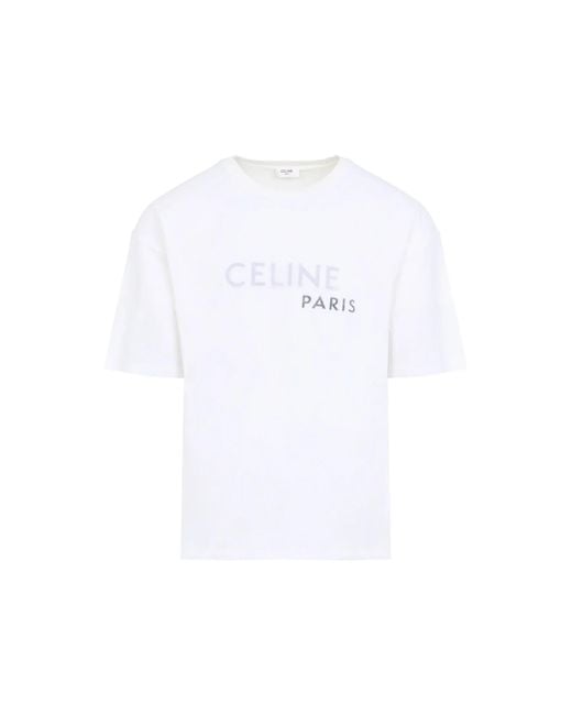 Céline White Double Layered T Shirt