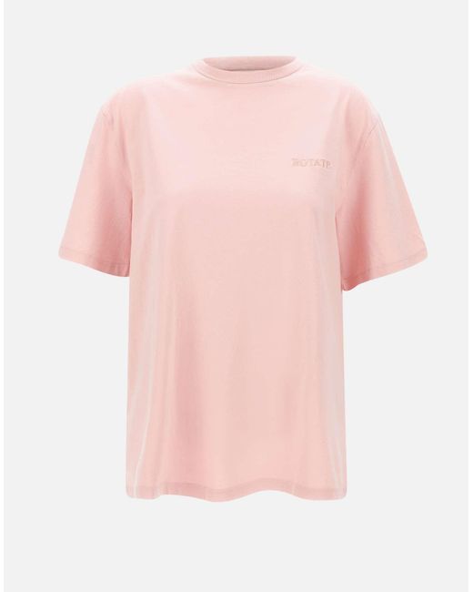 ROTATE BIRGER CHRISTENSEN Roteer Birger Christensen Roze Oversized Katoenen T -shirt in het Pink