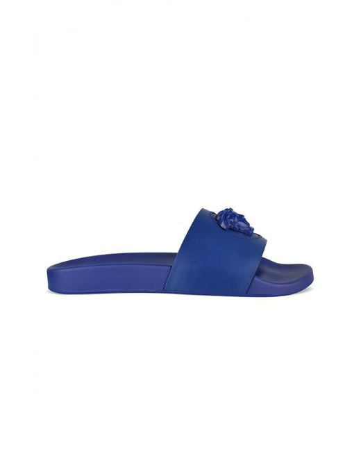 Versace Blue La Medusa Slides for men