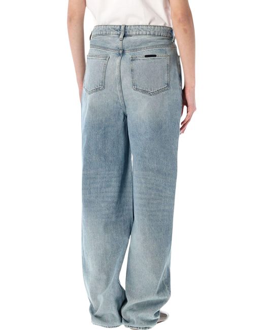 Essentials x Fear Of God Blue High-Rise Relaxed Straight-Leg Jeans
