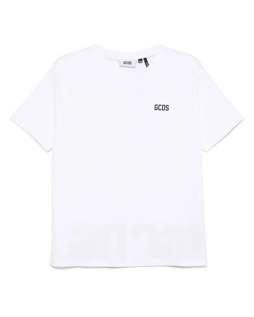 Gcds White Low Band Logo T Shirt