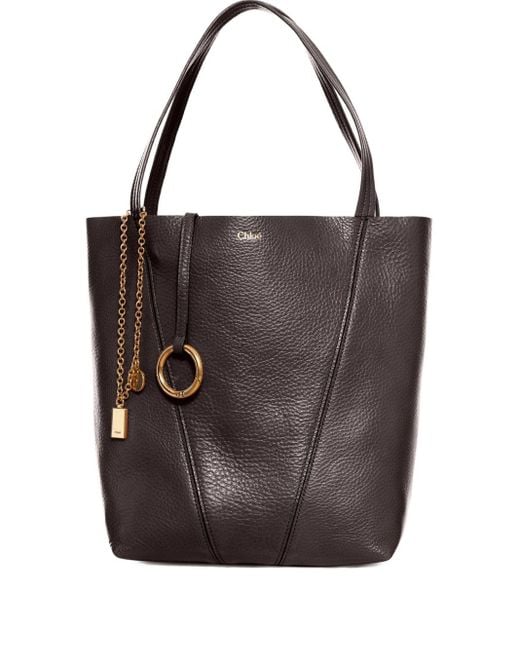 Chloé Black Medium Dark Spin Tote Bag