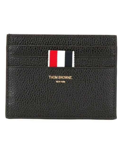 Thom Browne Black Card Holder With Note Compartment for men