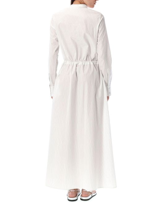 Fabiana Filippi White Striped Poplin Shirt Dress