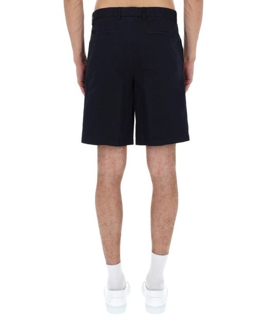 Zegna Blue Solid Shorts for men