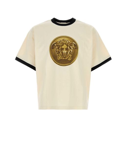 Versace Natural Ivory Cotton T Shirt