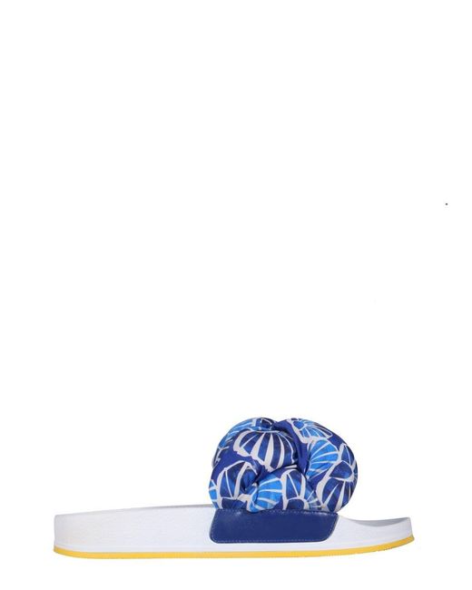 LaDoubleJ Vlecht Schuif Sandalen in het Blue
