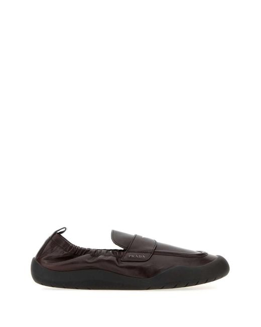 Prada Black Dark Leather Speedrock Loafers