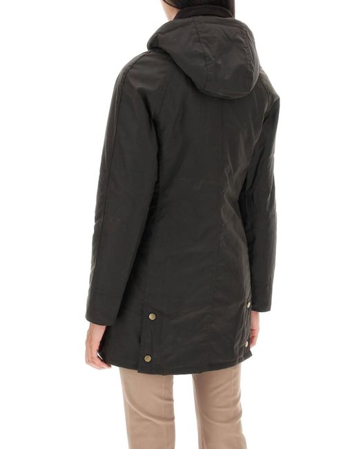 Barbour Black Bower Waxed Parka