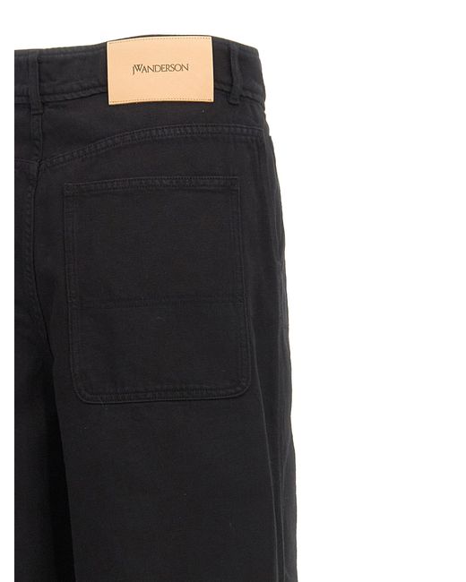 J.W. Anderson 'high Taille Wide Leg' Broek in het Black