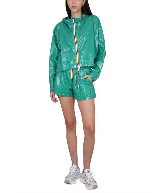 K-Way Green Nylon Shorts