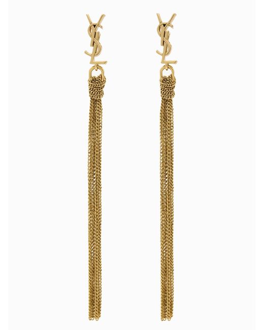 Saint Laurent White 'Cassandre' Earrings