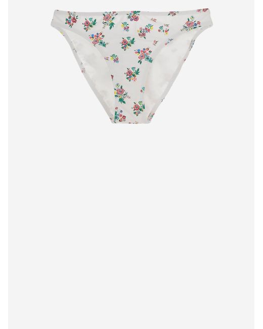 Tory Burch White Floral Print Bikini Bottoms