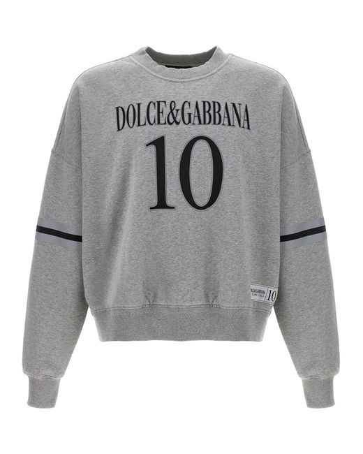 Sudadera De Algodón Con Logotipo Dolce & Gabbana de hombre de color Gray