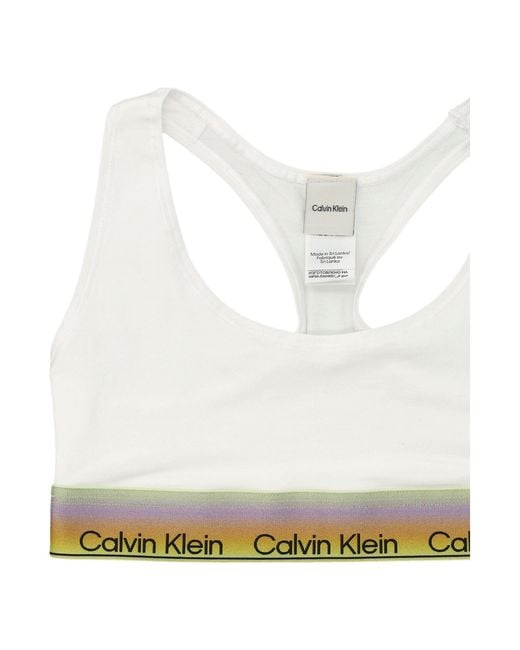 Calvin Klein White Logo Band Bralette