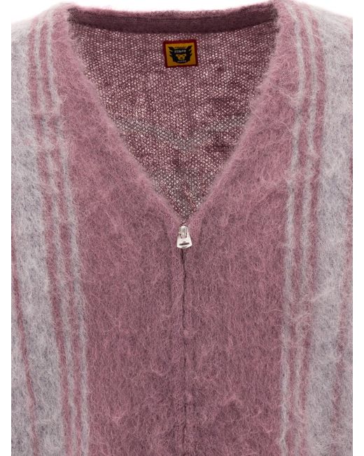 Human Made Pink Zip-Up Cardigan Knitwear for men