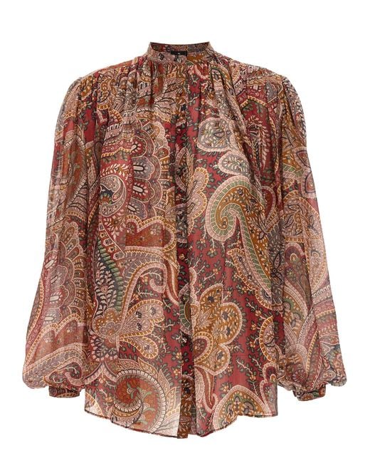 Etro Floral Paisley Blouse in het Brown