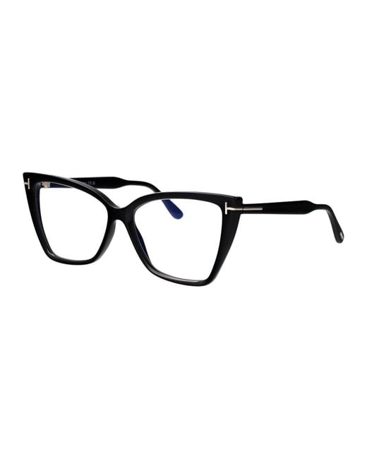 Tom Ford Black Cat Eye Optical Ft5844 B 001