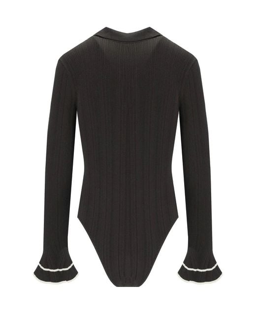 Twinset Black Chocolate Polo Bodysuit